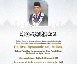 Rektor USK Sampaikan Duka Cita Meninggalnya Dr. Syamsulrizal