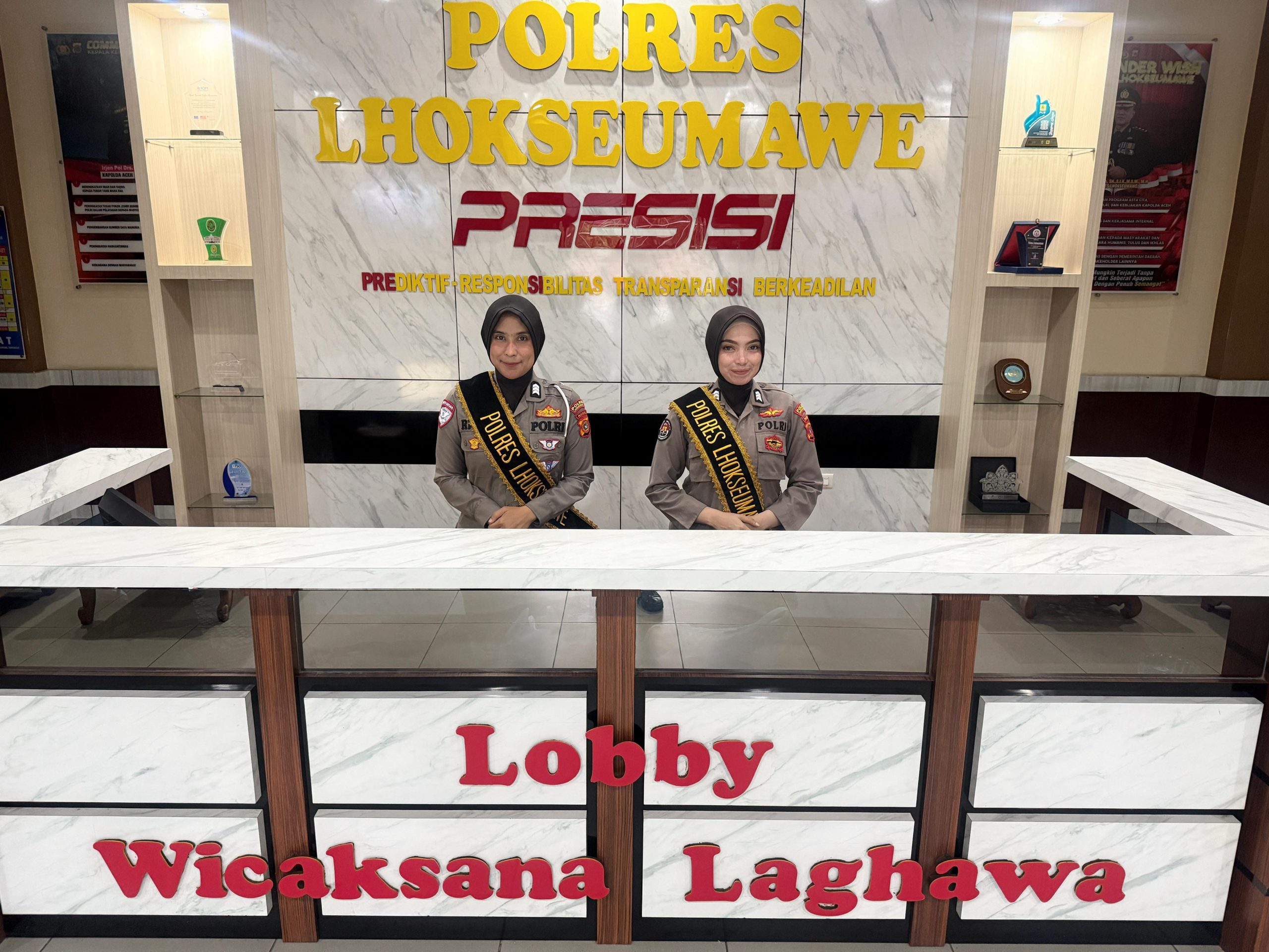 Polwan Perkuat Piket Lobby Polres Lhokseumawe, Pelayanan kepada Masyarakat Makin Cepat dan Humanis