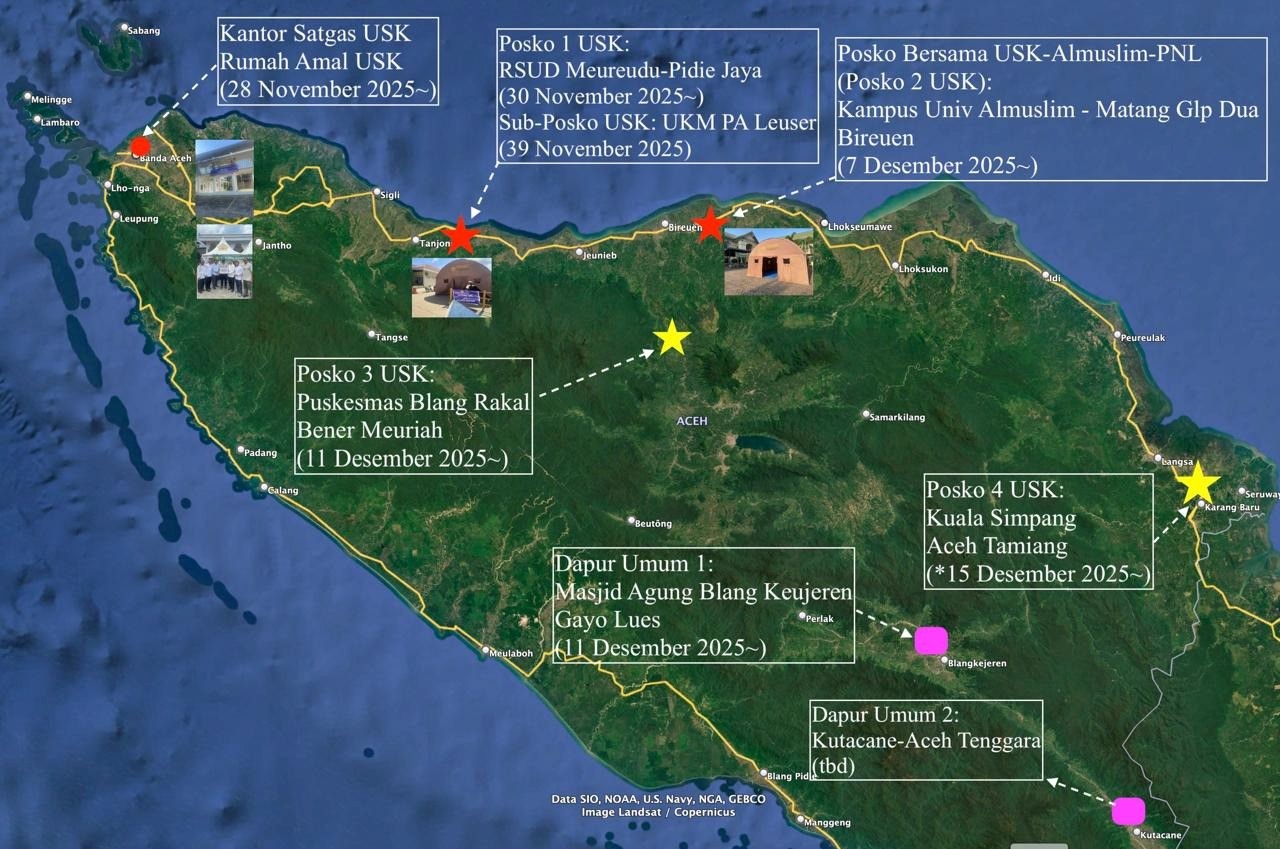USK Sebar 6 Titik Posko dan Dapur Umum di Aceh