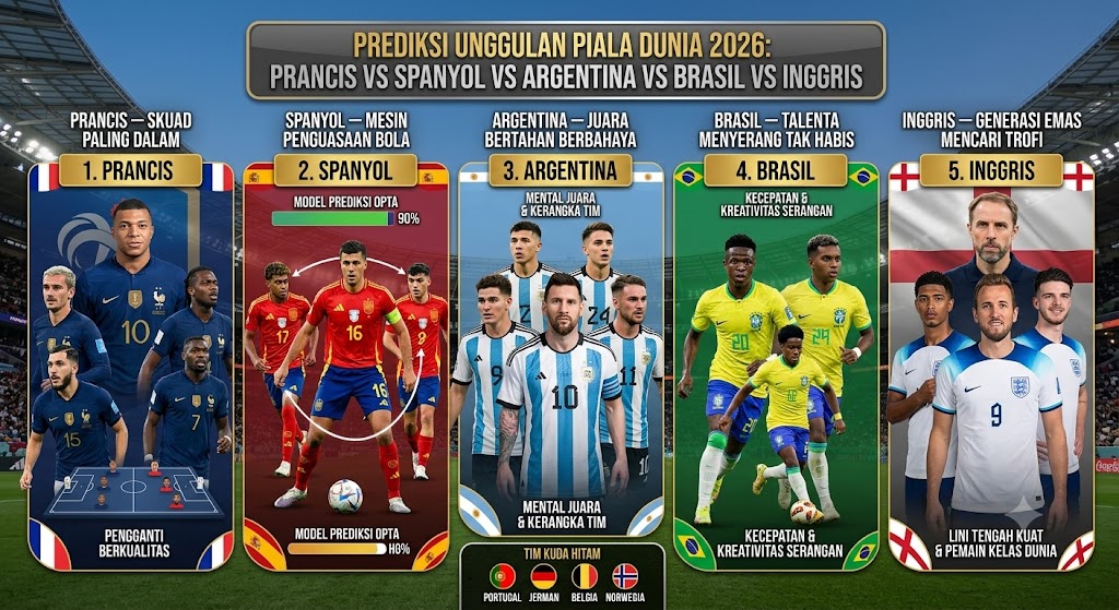 Ini Kekuatan Tim-tim Unggulan Piala Dunia 2026