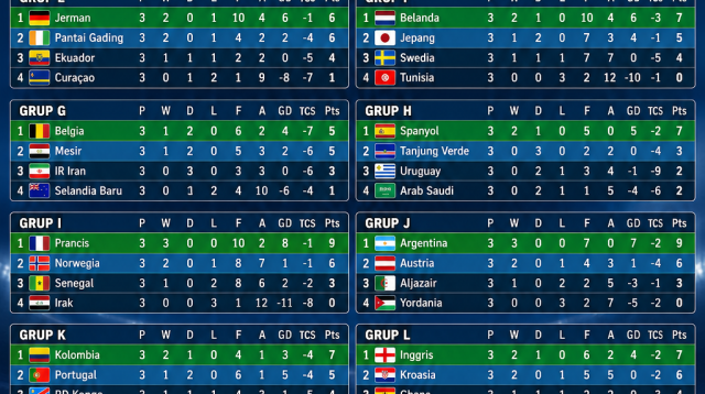 Pemuncak Klasemen Sementara Piala Dunia 2026