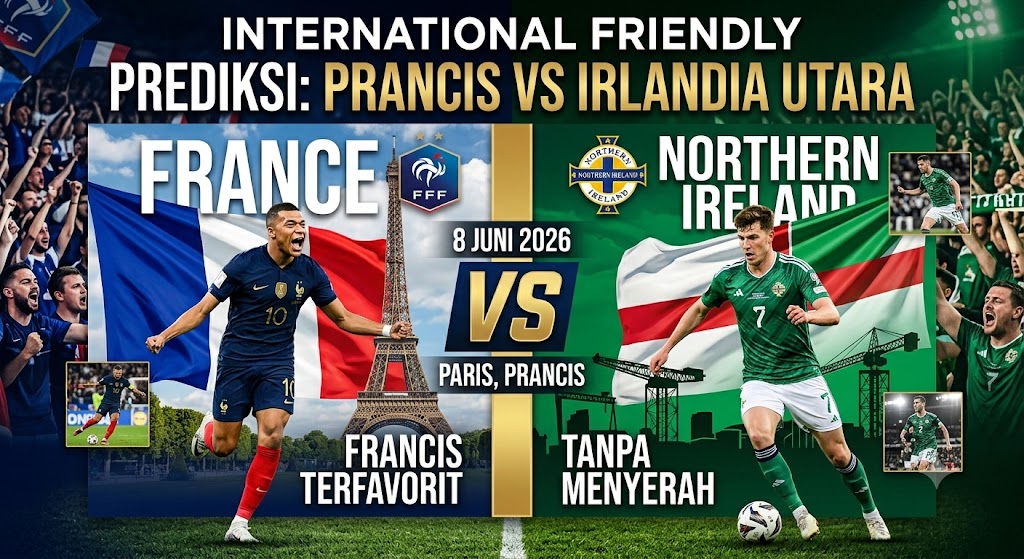 Prediksi Prancis vs Irlandia Utara 8 Juni 2026