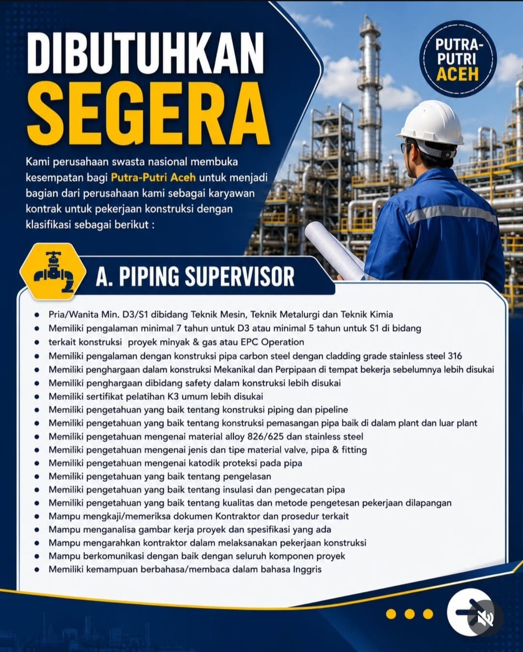 Info Loker Dibutuhkan Segera 4 -10 Juni 2026