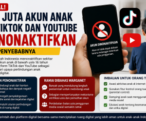 4,7 juta akun anak TikTok dan YouTube dinonaktifkan