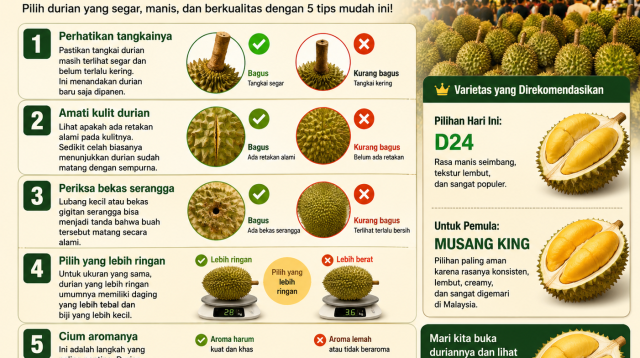 5 Tips Memilih Durian yang Bagus Saat Berkunjung ke Kuala Lumpur