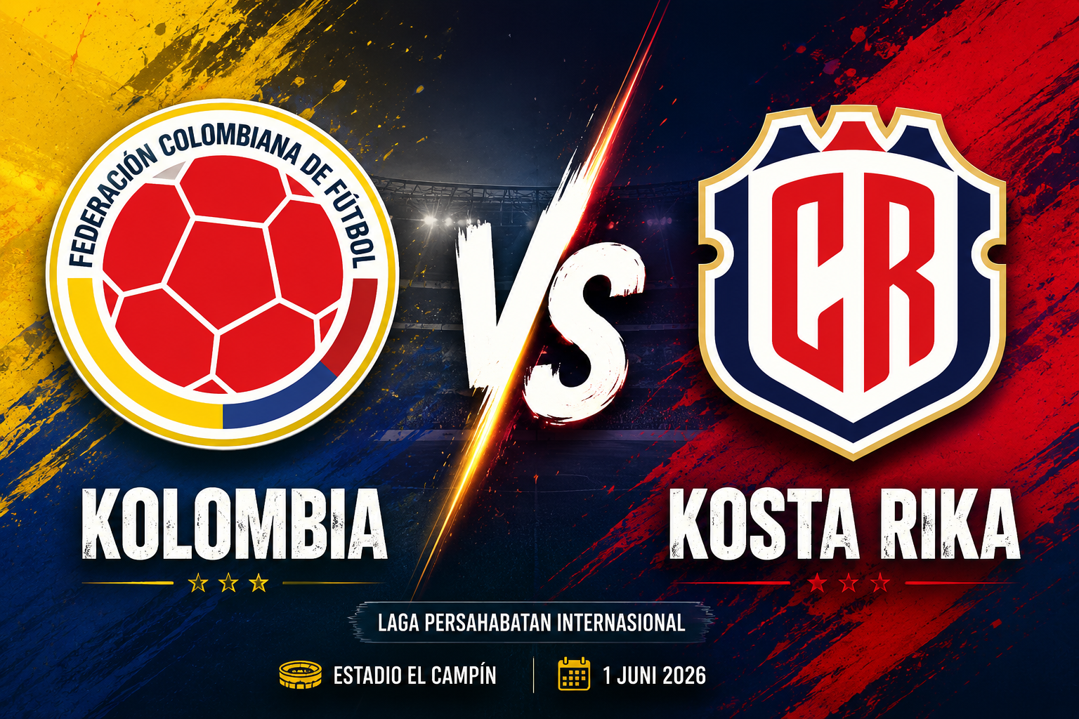 Prediksi Kolombia vs Kosta Rika 1 Juni 2026