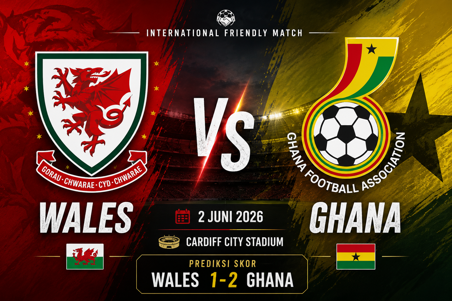 Prediksi Wales vs Ghana 2 Juni 2026