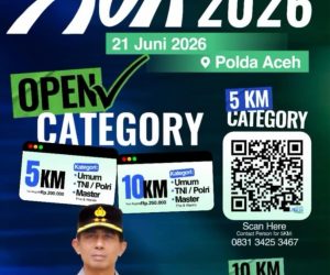 Pendaftaran Bhayangkara Run 2026 Ditutup 15 Juni, Polda Aceh Ajak Masyarakat Berpartisipasi