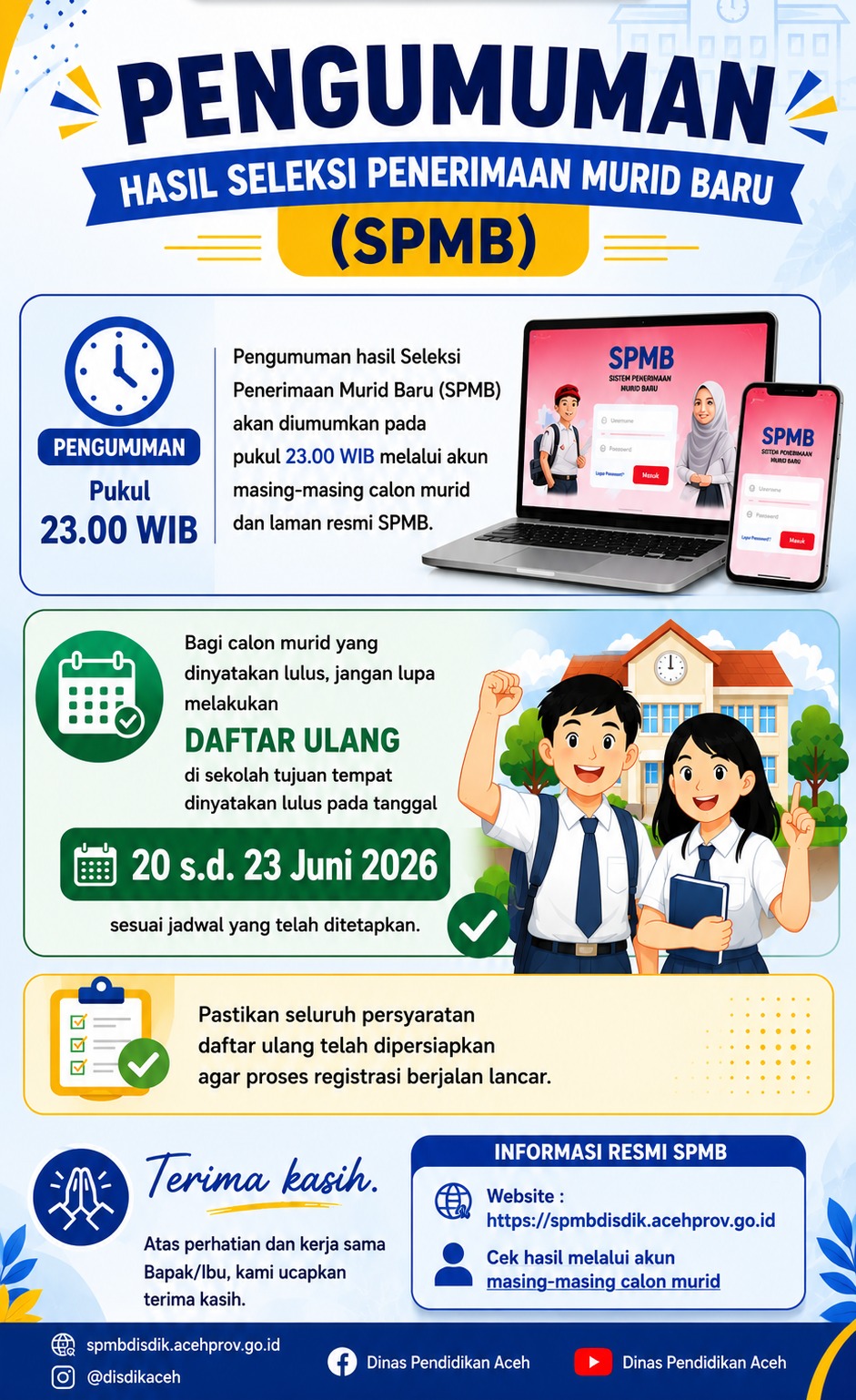 Hasil Seleksi SPMB Aceh 2026 Diumumkan