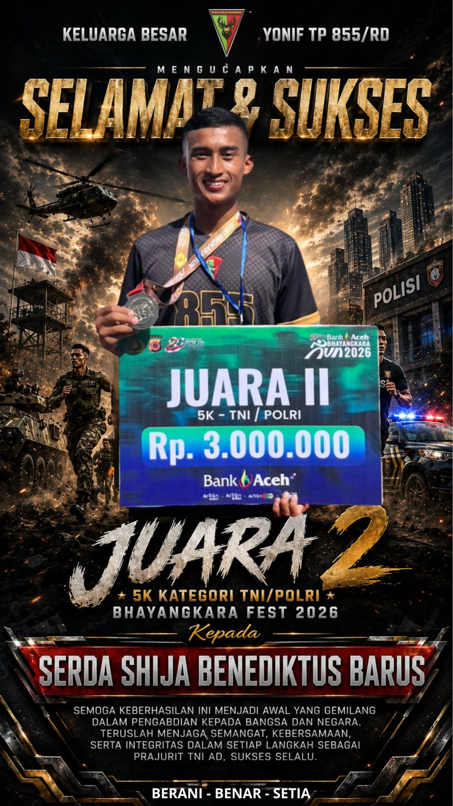 Sabet Juara 2 Bhayangkara Run 2026