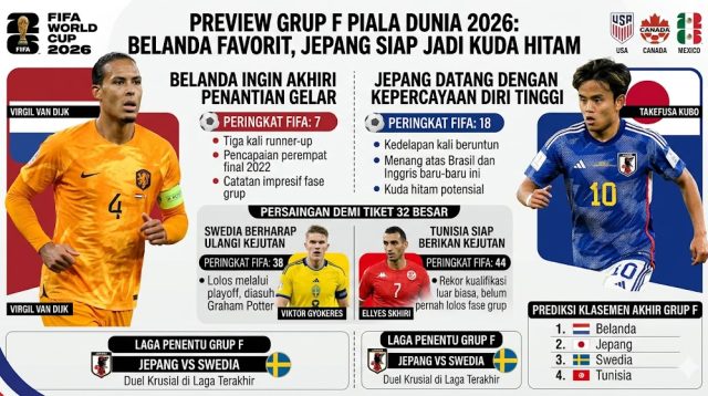Kuda Hitam Piala Dunia 2026 Ada di Grup F Siapa Dia?