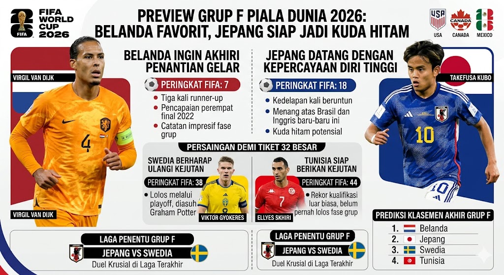 Kuda Hitam Piala Dunia 2026 Ada di Grup F Siapa Dia?