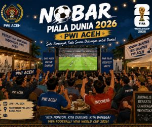 Semarakkan Piala Dunia 2026, PWI Aceh ‘Sulap’ Basement Jadi Tempat Nobar