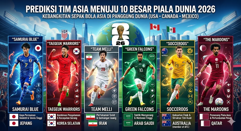 Prediksi Tim Asia yang Berpeluang Masuk 10 Besar Piala Dunia 2026
