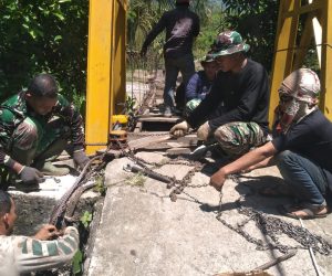 Kodim 0108/Agara Rehabilitasi Jembatan Gantung