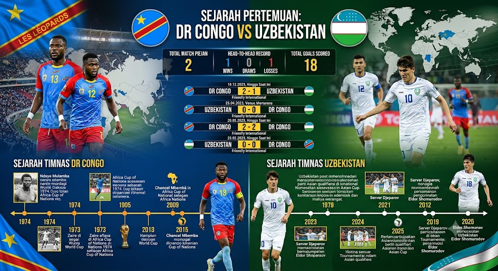 Rekor Pertemuan dan Sejarah DR Congo  vs Uzbekistan