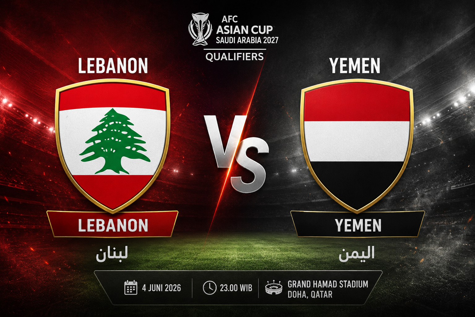 Prediksi Lebanon vs Yaman 4 Juni 2026