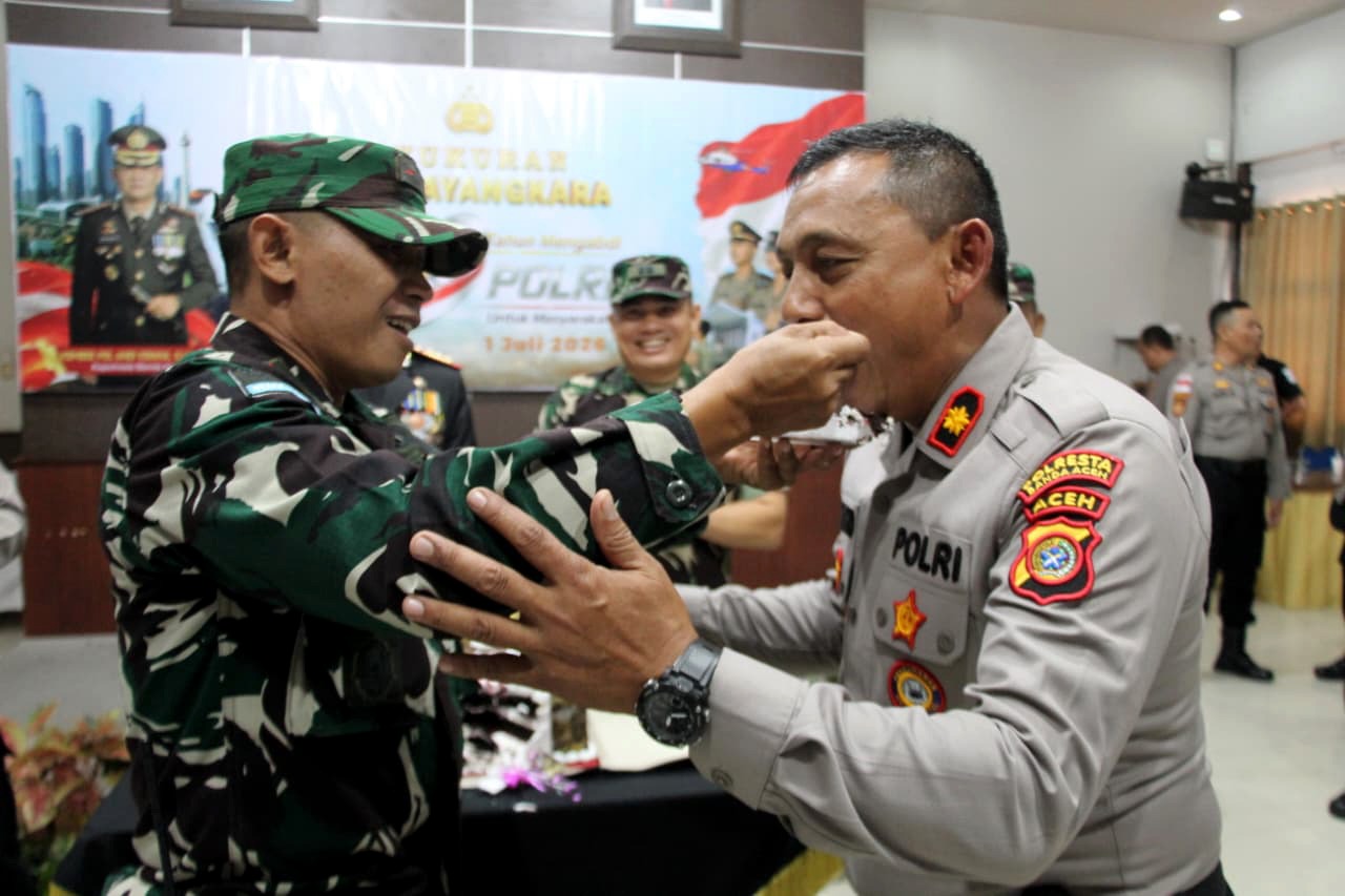Peringati Hari Bhayangkara ke-80, Kodim 0101/Kota Banda Aceh Laksanakan Kunjungan ke Polresta Banda Aceh dan Polres Aceh Besar