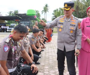 Kapolres Pidie Jaya Pimpin Upacara Kenaikan Pangkat 50 Personel