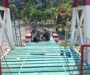Jembatan Gantung Perintis Garuda Tahap Finishing