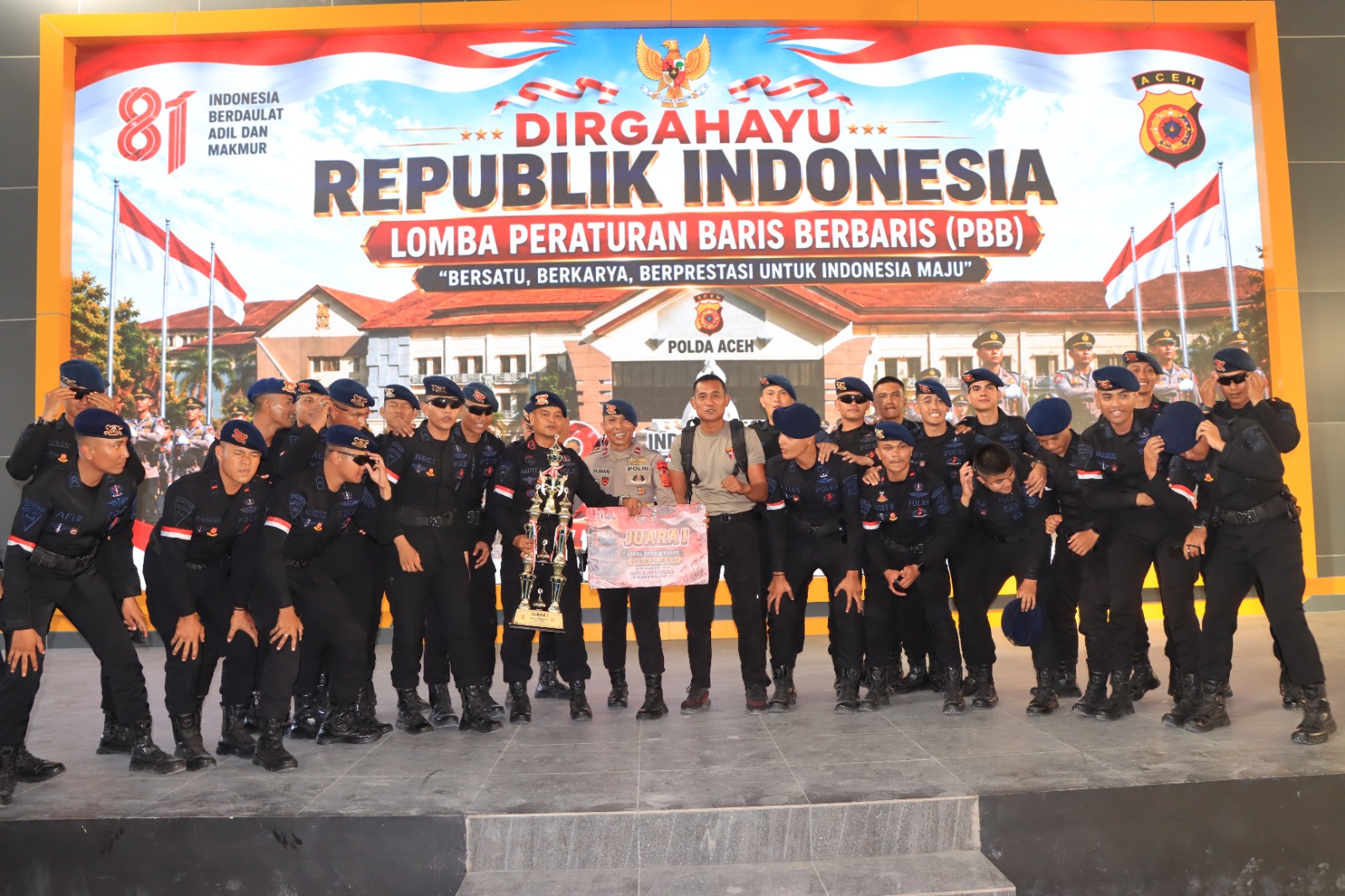 Lomba PBB Satbrimob Raih Juara