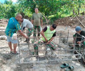 Cor Pondasi Jembatan Gantung di Desa Lawe Ger Ger